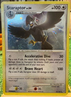 Staraptor 16/130 - Diamond & Pearl Base Set Holo Rare Pokemon Card - Image 1