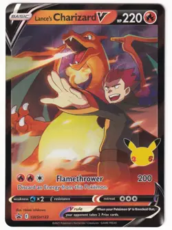 Lances Charizard V SWSH133 Regular Sized Black Star Promo Pokemon Card LP-NM - Image 1