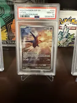 Pokemon TCG Latios Illustration Rare Card 203/191 Surging Sparks PSA 10 - Image 1