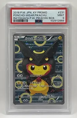 Pokemon XY 2017 Poncho Pikachu Rayquaza Promo Card #231 PSA 9 - Image 1