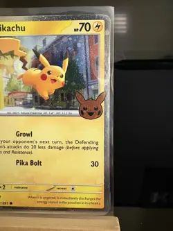 PIKACHU - 018/091 Trick Or Trade 2024 - Cosmos Holo - Pokemon TCG Card - Image 3