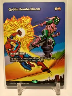 MTG Marvel Goblin Bombardment Showcase John Romita Sr. Spider-Man Mythic In Hand - Image 1