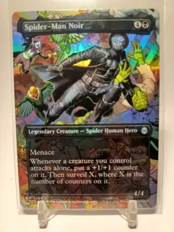 Spider-Man Noir MTG Marvel's Spider-Man Borderless Uncommon Foil #204 NM+ - Image 1