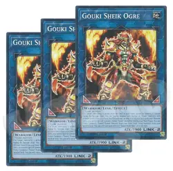 Yugioh - Gouki Sheik Ogre x 3 - 1st Edition NM - Plus Free Holo Card - Image 1