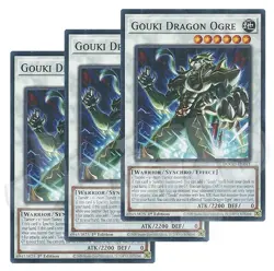 Yugioh - Gouki Dragon Ogre x 3 - 1st Edition NM - Plus Free Holo Card - Image 1