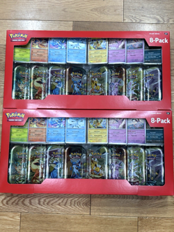 Pokemon Prismatic Evolutions 8 Mini-Tins with Promo Cards Costco 2-Pack sealed - Image 1