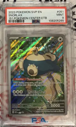 Snorlax - 051 (Pokemon Center Exclusive) - SVP 151 ETB Promo Card PSA9 - Image 1