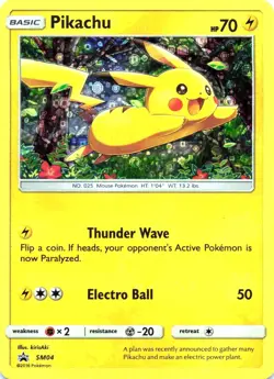 Pokemon Card Pikachu SM04 Black Star Promo HOLO - Image 1