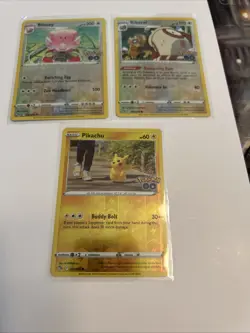 Pokemon Pikachu 027/078 Pokemon Go Reverse Holo Common 3 Card Lot - Image 1