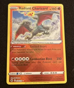 Pokemon TCG Radiant Charizard Crown Zenith Holo Card 020/159 Mint/Nm Condition - Image 1