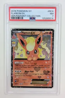 2016 POKEMON XY GENERATIONS RADIANT COLL #RC6 FLAREON EX NM PSA 7 - Image 1
