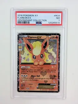2016 POKEMON XY GENERATIONS RADIANT COLL #RC6 FLAREON EX NM PSA 7 - Image 2