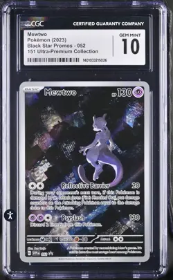 2023 POKEMON BLACK STARS PROMOS #052 MEWTWO CGC 10 GEM MINT - Image 1