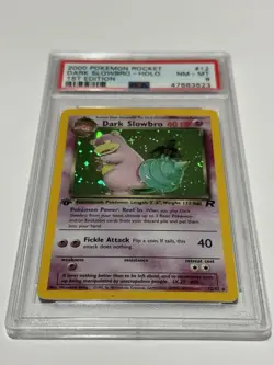 2000 Pokemon Team Rocket Dark Slowbro 1st Edition Holo #12 NM MT Near Mint PSA 8 - Image 1