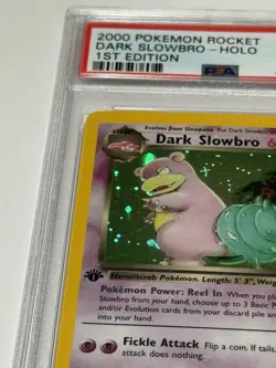 2000 Pokemon Team Rocket Dark Slowbro 1st Edition Holo #12 NM MT Near Mint PSA 8 - Image 2
