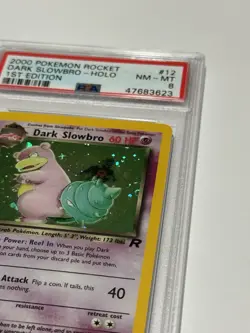 2000 Pokemon Team Rocket Dark Slowbro 1st Edition Holo #12 NM MT Near Mint PSA 8 - Image 3