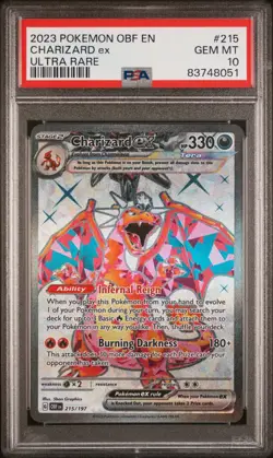 Charizard ex 215/197 PSA 10 - Scarlet & Violet Obsidian Flames - Pokemon TCG - Image 1