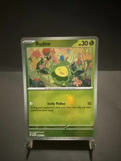 Pokemon TCG Pokeball Holo Budew Prismatic Evolutions Card 004/131 Mint/Near Mint - Image 1