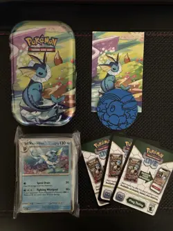 Pokemon Card Lot Bundle +75 Cards, Tin Case W/Coin + Card, 3 Unused Code Cards - Image 1
