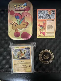 Pokemon Card Lot Bundle +75 Cards, Tin Case W/Coin + Card, 3 Unused Code Cards - Image 2