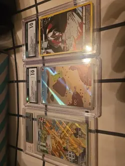 POKEMON TCG 3 GRADED CARD LOT INCLUDING 2 10S. - Image 1
