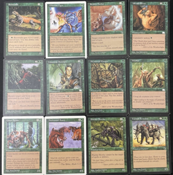 Vintage MTG Lot: 1996-1997 GREEN 12 Cards - Played - Magic: The Gathering - Image 1