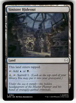 SINISTER HIDEOUT #184 (LAND) MTG MARVEL'S SPIDER-MAN - Image 1
