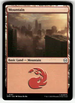 MOUNTAIN #197 (LAND) MTG MARVEL'S SPIDER-MAN - Image 1
