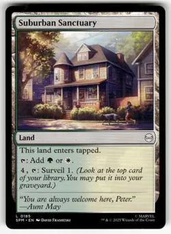 SUBURBAN SANCTUARY #185 (LAND) MTG MARVEL'S SPIDER-MAN - Image 1