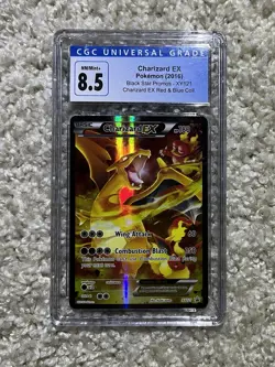 Charizard EX CGC 8.5 Old Blue Label Pokemon 2016 Black Star Promo XY121 Low POP - Image 1