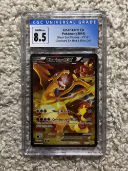Charizard EX CGC 8.5 Old Blue Label Pokemon 2016 Black Star Promo XY121 Low POP - Image 4