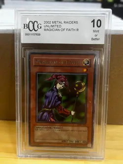 Magician of Faith (Rare) YuGiOh! Metal Raiders Unlimited 2002 MINT BCCG 10 - Image 1