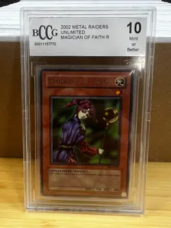 Magician of Faith (Rare) YuGiOh! Metal Raiders Unlimited 2002 MINT BCCG 10 - Image 1