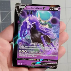 Shadow Rider Calyrex V Miscut Error Pokemon Card Chilling Reign 074/198 - Image 1