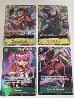 One Piece Card Game Illustration Box Vol 3 and 4 Promo Cards Set Of 4 - Image 3