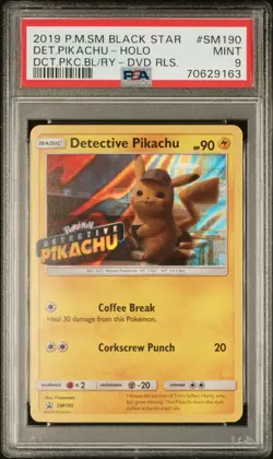 Pokemon Card PSA 9 Detective Pikachu Holo SM190 Blu-Ray DVD Stamped Promo 2019 - Image 1