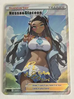 NESSA Trainers Trainer Holographic Goddess Custom Art Anime Collectible Card - Image 1