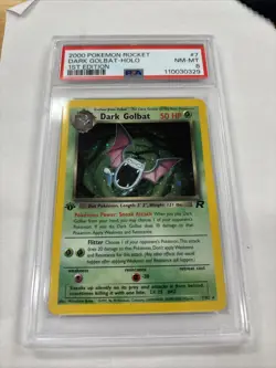 2000 Pokemon Rocket Dark Golbat Holo 1st Edition Card #7 NM-MT PSA 8 - Image 1