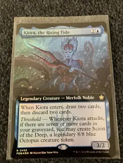 Magic The Gathering MTG - Kiora, The Rising Tide (Extended Art) Foil - FDN - Image 1