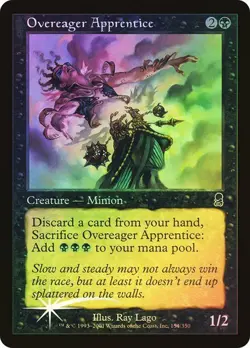 Odyssey MTG FOIL Overeager Apprentice Magic - Image 1