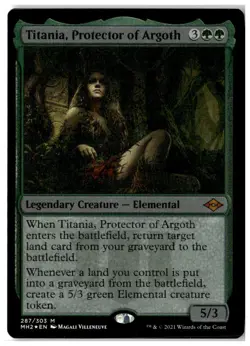 MTG Foil Titania, Protector of Argoth (Foil Etched) - MH2 Misprint LP English - Image 1