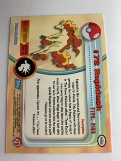 2000 Topps Pokemon TV #78 Rapidash (D) Silver Foil FREE COMBINED SHIP - Image 2