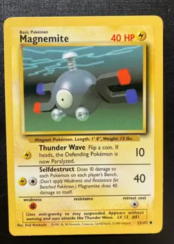 Magnemite 57/102 Pokemon Base Set Unlimited Common TCG MP - Image 1