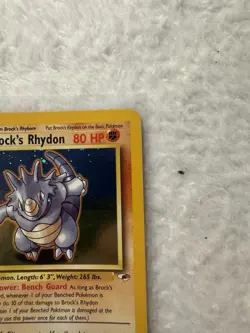 2000 Pokemon Brock’s Rhydon Holo 1st Edition Gym Heroes 2/132 NM - Image 4