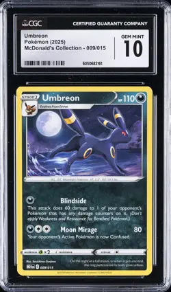 2025 POKEMON MCDONALD'S COLLECTION #009 UMBREON CGC 10 GEM MINT - Image 1
