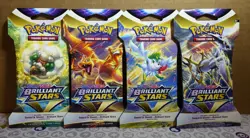 Pokemon TCG Brilliant Stars Sleeved Booster Pack Full Art Set of 4 - Image 1