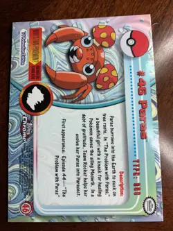 2000 Topps Chrome Pokemon Series 1 #46 Paras - Image 2