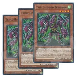 Yugioh - Triple-Headed Behemoth x 3 - 1st Edition NM - Plus Free Holo Card - Image 1
