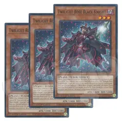 Yugioh - Twilight Rose Black Knight x 3 - 1st Edition NM - Plus Free Holo Card - Image 1