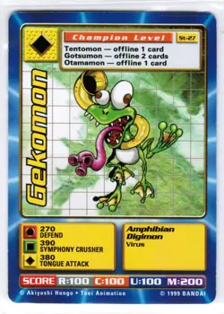 Gekomon - ST-27 - NM/M - Digital Monsters Starter Deck 1999 - Digimon Card - Image 1